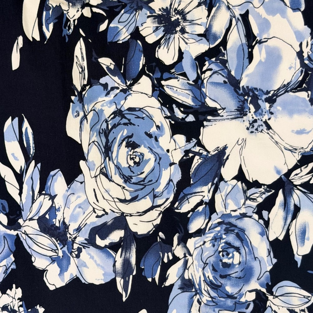 SC & CO Skort Skirt Pull On Medium Blue White Floral Pickleball Golf Athleisure - Picture 2 of 11
